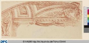 Saal. Eine Soffitte. Halbentwurf links