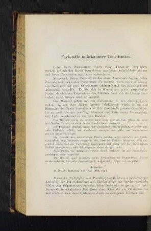 Farbstoffe unbekannter Constitution.