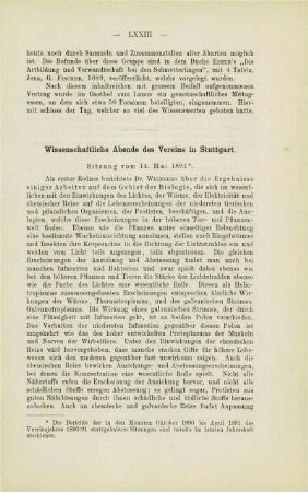 Wissenschaftliche Abende des Vereins in Stuttgart