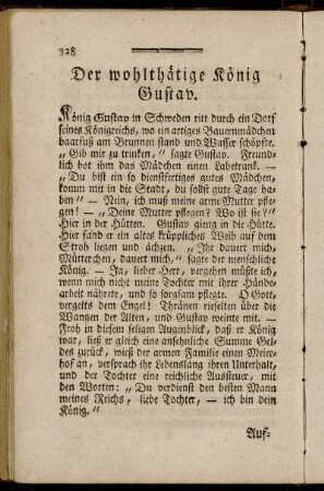 Der wohlthätige König Gustav