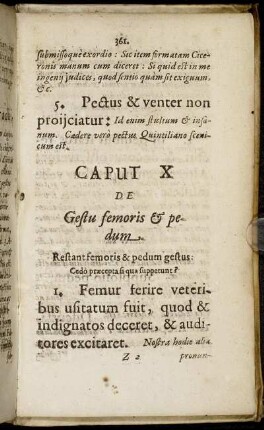 Caput X De Gestu femoris & pedum.
