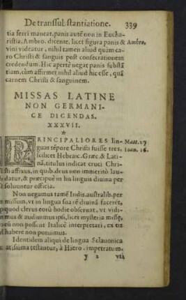 Missas latine non germanice dicendas. XXXVII.