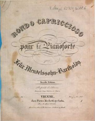 Rondo capriccioso : pour le pianoforte ; oeuvre 14