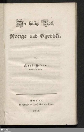 Der heilige Rock, Ronge und Czerski