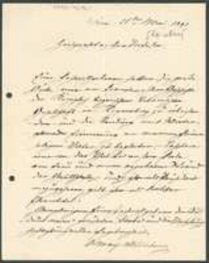 Brief von Otto von Bray-Steinburg an Unbekannt