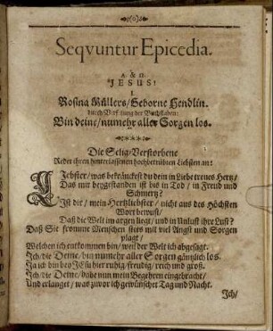 Sequuntur Epicedia.