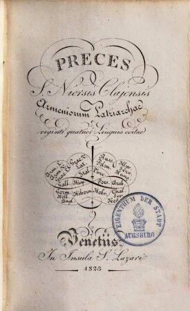 Preces S. Niersis Claiensis Armeniorum Patriarchae viginti quatuor linguis editae