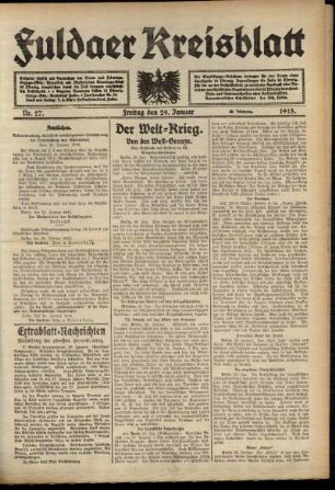 Ausgabe vom Freitag, den 29. Januar 1915.