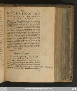 Doctrina De Iustificatione Hominis Coram Deo.
