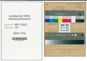 Entnazifizierung Fritz Zeine , geb. 09.12.1902 (Fuhrunternehmer)