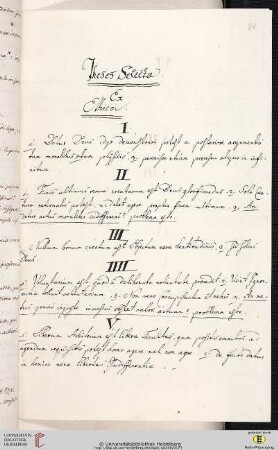 Thesensammlung: Theses Selectæ. Ex Ethica