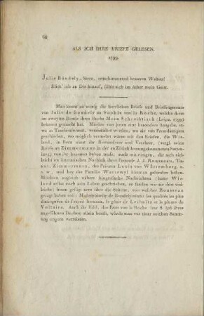 Als ich ihre Briefe gelesen.