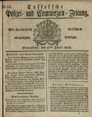 Nr. 51, Sonnabend, den 27sten Junii 1818