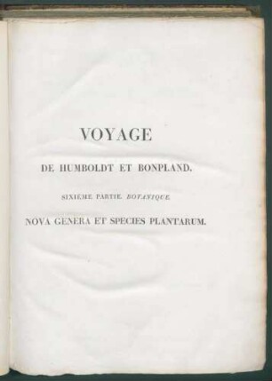 Voyage de Humboldt et Bonpland 6.P., Botanique, 2