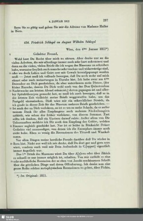 Friedrich von Schlegel an August Wilhelm von Schlegel, Wien, 04.01.1812