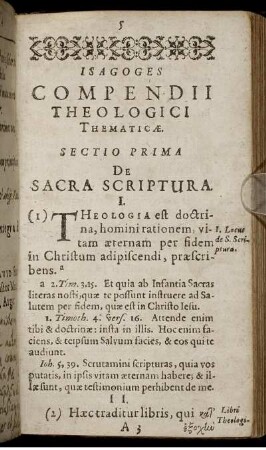 Sectio Prima De Sacra Scriptura