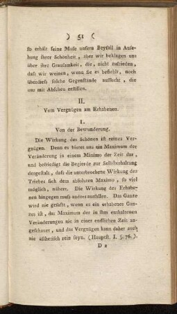 II. Vom Vergnügen am Erhabenen.