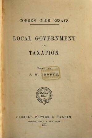Local government and taxation