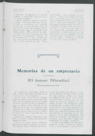 Memorias de un empresario : El tenor Nicolini