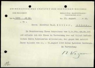 M. Wegner an K. Kübler