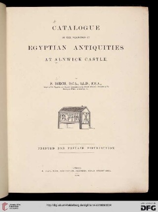 Catalogue of the collection of Egyptian antiquities at Alnwick Castle