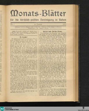 Kirchlich-positive Blätter für Baden