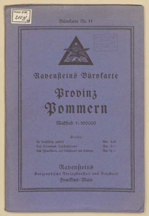 Ravensteins Bürokarte Provinz Pommern