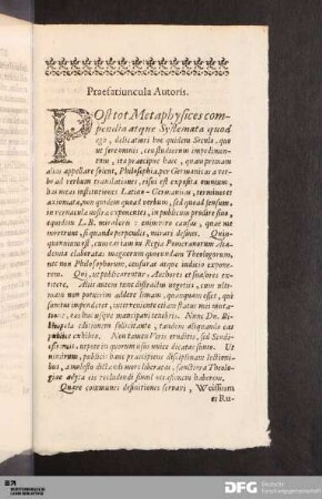 Praefatiuncula Autoris.