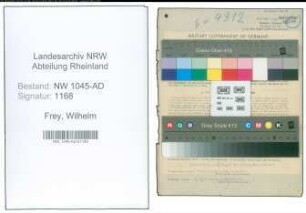 Entnazifizierung Wilhelm Frey , geb. 09.10.1907 (Angestellter)
