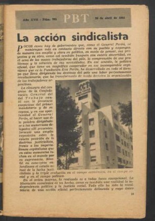 La acción sindicalista