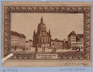 Dresden, die Frauenkirche auf dem Neumarkt von Südwesten