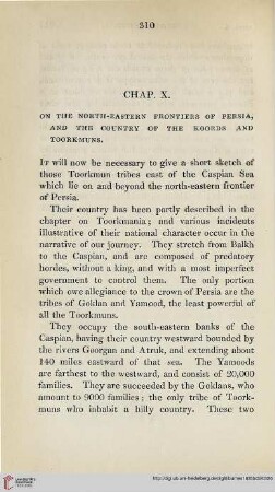 Book II, Chapter X: On the N.E. Frontier of Persia – The Koords and Toorkmuns