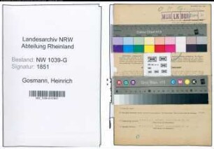 Entnazifizierung Heinrich Gosmann , geb. 03.06.1899 (Architekt)
