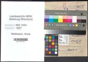 Entnazifizierung Anna Wellmann , geb. 16.03.1886 (Studienraetin)