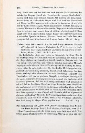 268 [Rezension] Scremin, Luigi, L'educazione della castità