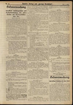Zweite Ausgabe vom Mittwoch, den 31. Januar 1917.