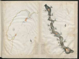 Illustration: f. 24a-24b Idku-See und Nil