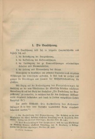 I. Die Bauführung.