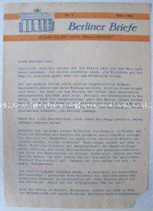 Offener Brief der Nationalen Front an die Einwohner von Berlin (West) über die Situation im Kongo