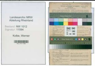 Entnazifizierung Werner Kolbe , geb. 29.07.1921 (Verw.angest.)