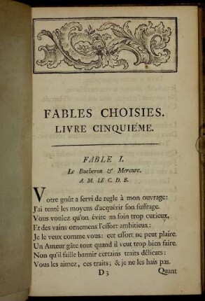Fable I. Le Bucheron & Mercure. - Fable X. La Montagne qui accouche.