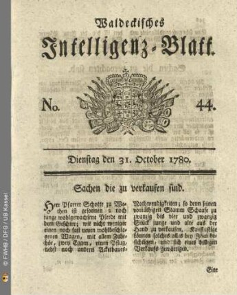 No. 44, Dienstag den 31. October 1780