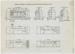 Technische Zeichnung : Projekt zum Neubau einer Mühle für H. Kaufmanns Witwe[,] Lorch am Rhein