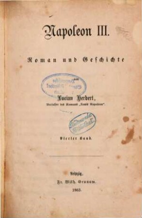 Napoleon III : Roman und Geschichte von Lucian Herbert, 4
