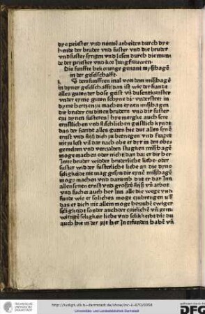 Die funffte bekorunge genant myÃßhagen in der geselschafft.
