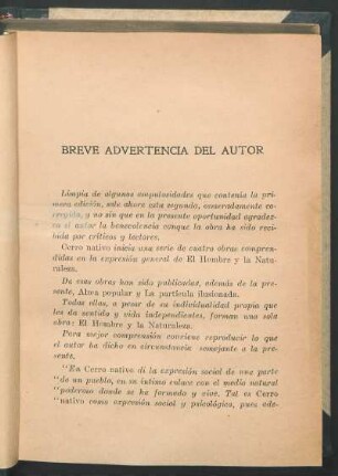 Breve adcertencia del autor