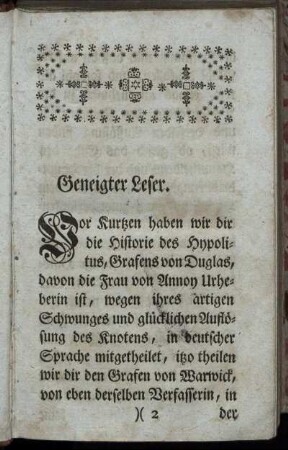 Geneigte Leser.
