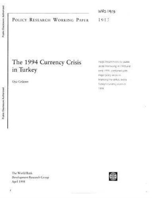 The 1994 currency crisis in Turkey