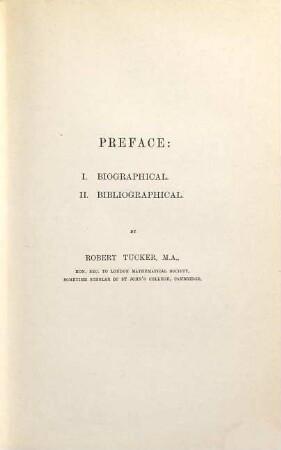 Mathematical Papers by William Kingdon Clifford : Edited by Robert Tucker, with an introduction by H. J. Stephen Smith