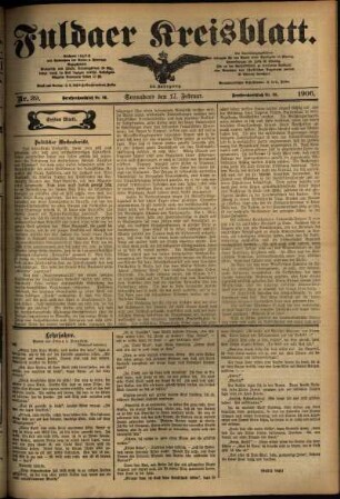 Erste Ausgabe vom Samstag, den 17. Februar 1906.